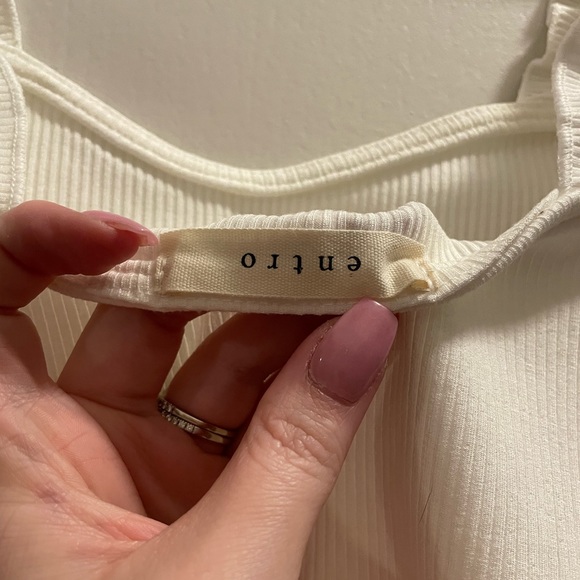 White Ruffle Strap Top - Picture 3 of 3